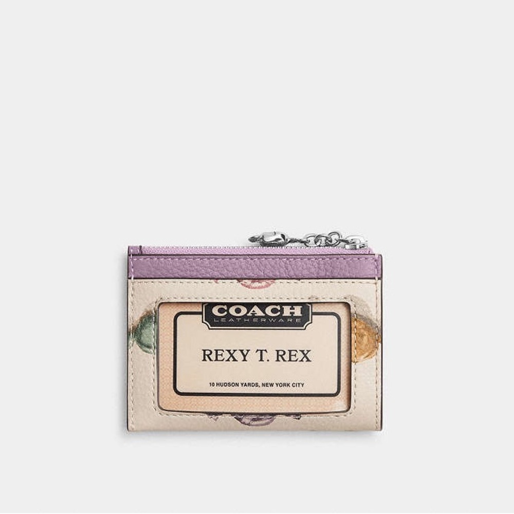 Coach Lavender and Beige Candy Print Card Holder - Picture 2 of 5